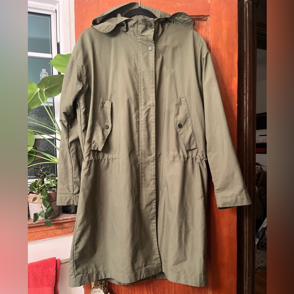 Everlane Army Green Anorak Hoodie Windbreaker With Pockets Size Medium